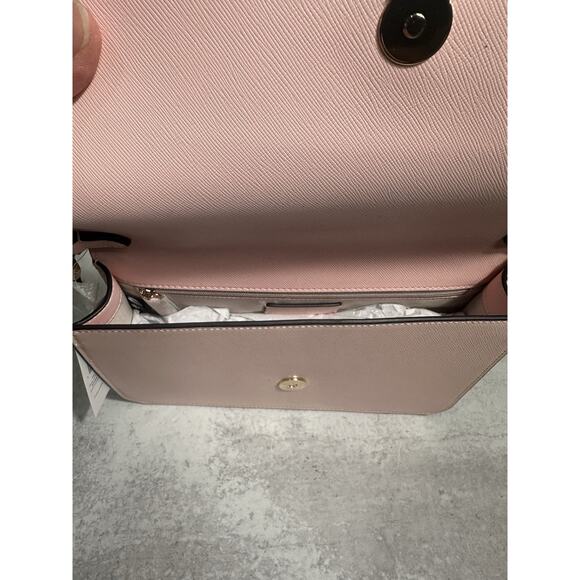 Kate Spade Madison KC430 Saffiano Leather Flap Crossbody Bag Conch Pink NEW - Picture 7 of 14
